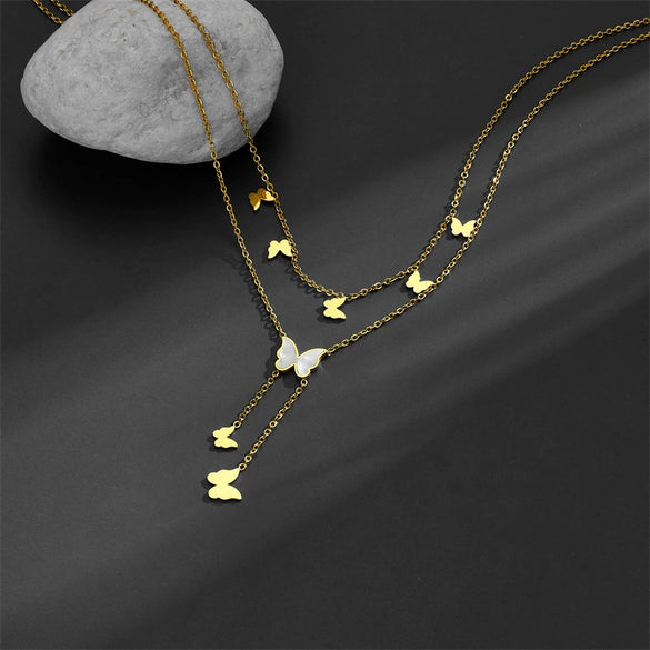 Women's Elegant Stainless Steel Butterfly Anklet