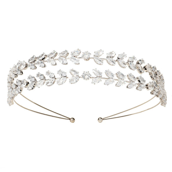 Women's Elegant Zircon Embellished Electroplated Hair Headband For Wedding And Everyday Wear
