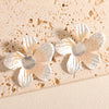 Women's Enamel Flower Earrings Irregular Geometric Alloy Earrings With Stainless Steel Posts And Electroplated Floral Design