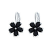 Women's Environmental Copper Flower Heart Ear Clip Earrings With Zircon Accent Irregular Natural Style Red Love Design