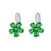 Women's Environmental Copper Flower Heart Ear Clip Earrings With Zircon Accent Irregular Natural Style Red Love Design