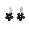 Women's Environmental Copper Flower Heart Ear Clip Earrings With Zircon Accent Irregular Natural Style Red Love Design