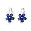 Women's Environmental Copper Flower Heart Ear Clip Earrings With Zircon Accent Irregular Natural Style Red Love Design