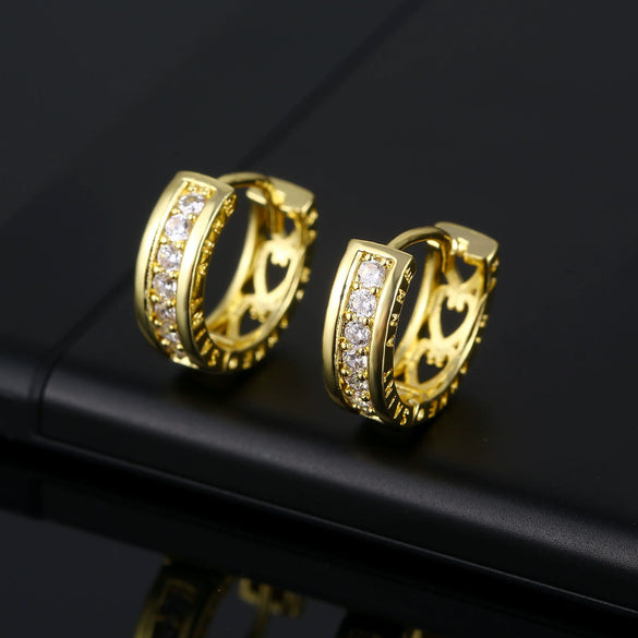 Women's Environmental Protection Copper Geometric Letter Diamondstudded Zircon Earrings