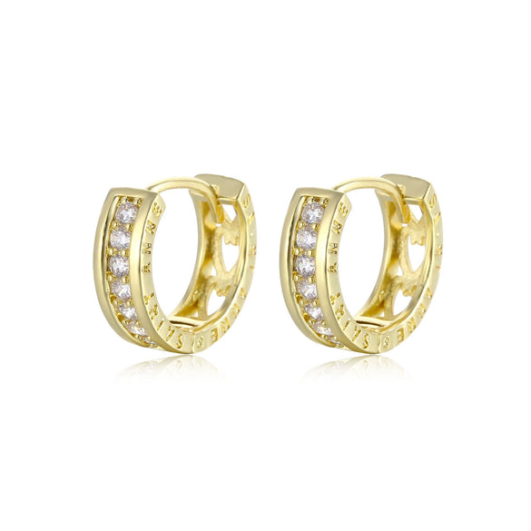 Women's Environmental Protection Copper Geometric Letter Diamondstudded Zircon Earrings