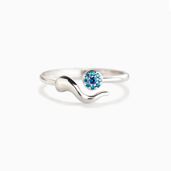 Women's Evil Devil Eye Ring S925 Sterling Silver Geometric Electroplated