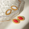 Women's Exaggerated Agate Stainless Steel Geometric Earrings With Electroplating
