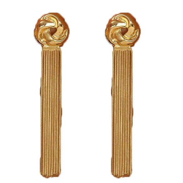 Women's Exaggerated Flower And Butterfly Tassel Earrings With Electroplated Iron Design And Stainless Steel Ear Posts Fashion Jewelry