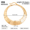 Women's Exaggerated Geometric Alloy Choker Necklace With Wide Glossy Collar Design And Patchwork Metal Panels