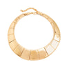 Women's Exaggerated Geometric Alloy Choker Necklace With Wide Glossy Collar Design And Patchwork Metal Panels