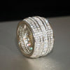 Women's Exaggerated Geometric Copper Ring With Zirconia