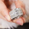 Women's Exaggerated Geometric Copper Ring With Zirconia