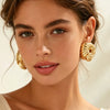 Women's Exaggerated Geometric Line Earrings In Zinc Alloy With Stainless Steel Posts And Electroplated Metal Finish