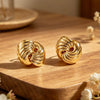 Women's Exaggerated Geometric Line Earrings In Zinc Alloy With Stainless Steel Posts And Electroplated Metal Finish