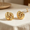 Women's Exaggerated Geometric Line Earrings In Zinc Alloy With Stainless Steel Posts And Electroplated Metal Finish