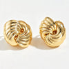 Women's Exaggerated Geometric Line Earrings In Zinc Alloy With Stainless Steel Posts And Electroplated Metal Finish