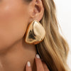 Women's Exaggerated Geometric Metal Drop Earrings With Glossy Plated Finish Mixed Shape Spliced Design And Stainless Steel Ear Pins