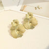 Women's Exaggerated Geometric Metal Sequin Stud Earrings With Electroplated Finish And Elegant Fashion Styling