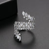 Women's Exaggerated Geometric Open Ring With Zircon Inlay Electroplated Copper Adjustable Fashion Jewelry