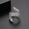 Women's Exaggerated Geometric Open Ring With Zircon Inlay Electroplated Copper Adjustable Fashion Jewelry