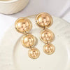 Women's Exaggerated Geometric Round Earrings Glossy Electroplated Iron Simple Long Light Luxury Fashion Jewelry