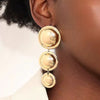 Women's Exaggerated Geometric Round Earrings Glossy Electroplated Iron Simple Long Light Luxury Fashion Jewelry