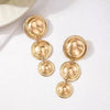 Women's Exaggerated Geometric Round Earrings Glossy Electroplated Iron Simple Long Light Luxury Fashion Jewelry