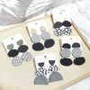 Women's Exaggerated Geometric Soft Pottery Drop Earrings With Silver Ear Posts Statement Fashion Jewelry For Wholesale