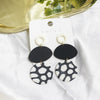Women's Exaggerated Geometric Soft Pottery Drop Earrings With Silver Ear Posts Statement Fashion Jewelry For Wholesale