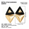 Women's Exaggerated Geometric Triangle Drop Earrings With Colorblocked Alloy Design Retro Style And Dripoil Finish