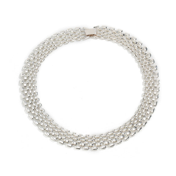 Women's Exaggerated Hollow Geometric Iron Wide Chain Necklace In Punk Hip Hop Style Statement Jewelry