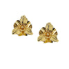Women's Exaggerated Iron Flower And Leaf Earrings With Electroplated Finish Stylish Statement Jewelry