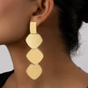 Women's Exaggerated Layered 3D Geometric Metal Earrings With Bold Fashion Statement Design