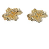 Women's Exaggerated Layered Flower Petal Earrings In Electroplated Iron With A Distinctive Metal Design