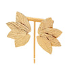 Women’s Exaggerated Leaf Drop Earrings In Alloy With Electroplated Finish And Botanical Statement Design