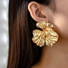 Women's Exaggerated Metal Flower Earrings Fashion Statement Jewelry For Holiday And Everyday Styling