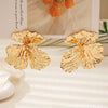 Women's Exaggerated Metal Flower Earrings Fashion Statement Jewelry For Holiday And Everyday Styling