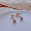 Women's Exotic 925 Silver Needle Natural Freshwater Pearl Alien Shape Earrings