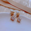 Women's Exotic 925 Silver Needle Natural Freshwater Pearl Alien Shape Earrings