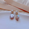 Women's Exotic 925 Silver Needle Natural Freshwater Pearl Alien Shape Earrings
