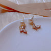 Women's Exotic 925 Silver Needle Natural Freshwater Pearl Alien Shape Earrings