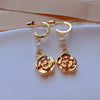 Women's Exotic 925 Silver Needle Natural Freshwater Pearl Alien Shape Earrings