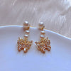Women's Exotic 925 Silver Needle Natural Freshwater Pearl Alien Shape Earrings