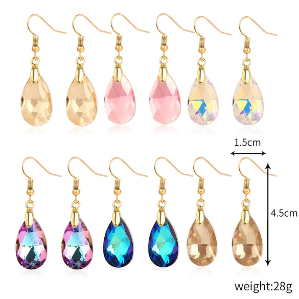 Women's Exquisite Artificial Crystal Earrings With Geometric Pattern In Light Luxury Style
