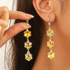 Women's Exquisite Artificial Crystal Earrings With Geometric Pattern In Light Luxury Style