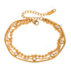 Women's Exquisite Multilayer Zircon Bracelet Titanium Steel Stainless Steel Electroplated Ushape Original Design