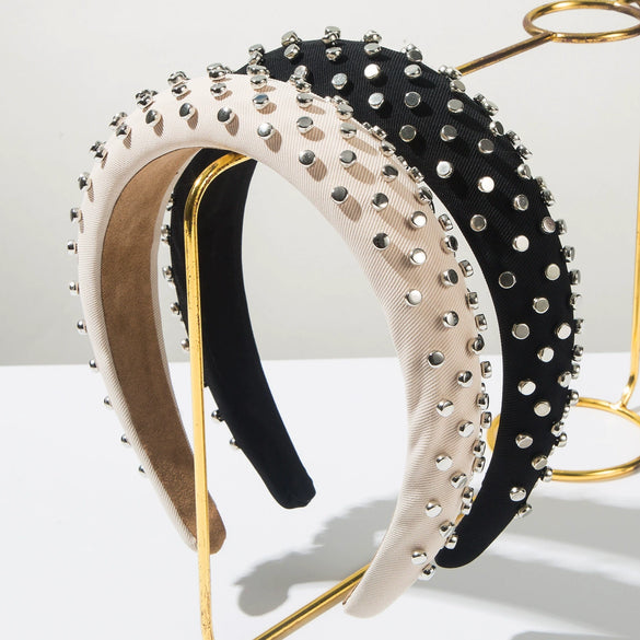 Women's Fabric Head Hoop Fashion Style Rivet Inlay Allmatch Hair Accessories
