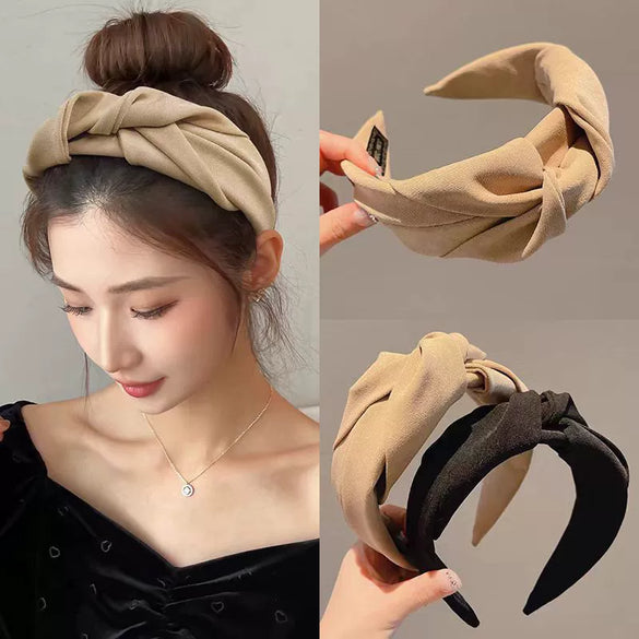 Women's Fabric Minimalist Handmade Widebrimmed High Cranial Top Headband Hair Accessory