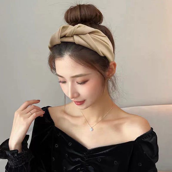 Women's Fabric Minimalist Handmade Widebrimmed High Cranial Top Headband Hair Accessory