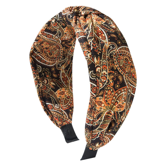 Women's Fabric Printed Ultrawide Hairband In Retro Bohemian And Baroque Style